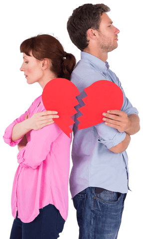 Transparent Sad Couple Holding Broken Heart - Download Free Stock Videos Pikwizard.com