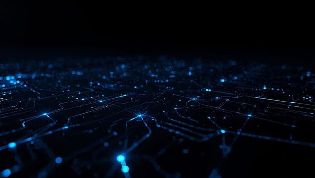 Futuristic Glowing Network in Cyberspace