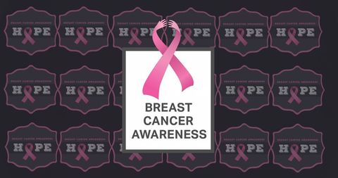 Breast Cancer Awareness Ribbon with Hope Message Background
