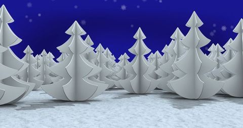 Digital Winter Wonderland with Minimalist Fir Trees