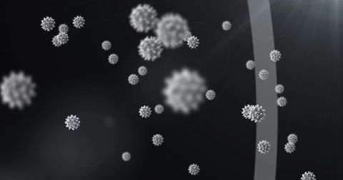Floating Virus Cells in Dark Abstract Space - Download Free Stock Images Pikwizard.com