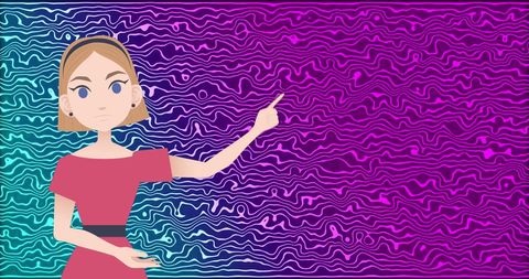 abstract female icon over vibrant wave pattern - Download Free Stock Images Pikwizard.com