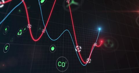 Illustrative Chart Display with Ecology and Economic Icons - Download Free Stock Images Pikwizard.com
