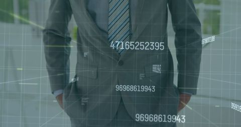 Business Professional in Suit Overlayed with Digital Numbers - Download Free Stock Images Pikwizard.com