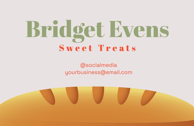 Bold Bakery Business Card with Sweet Treats Design - Download Free Stock Templates Pikwizard.com