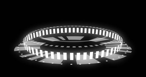 Futuristic Data Processing Circle with Digital Lines