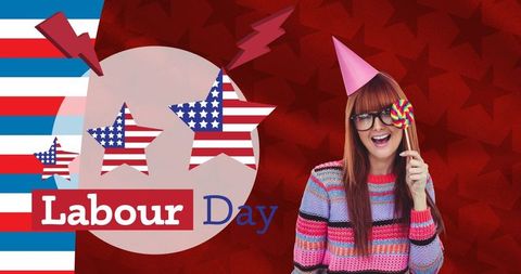 Happy Labour Day Celebrations with American Flag Theme
