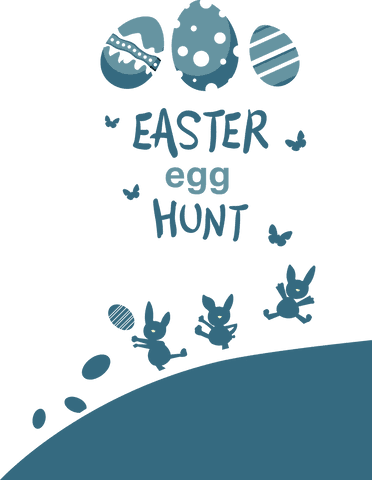 Blue easter celebration icons on transparent background