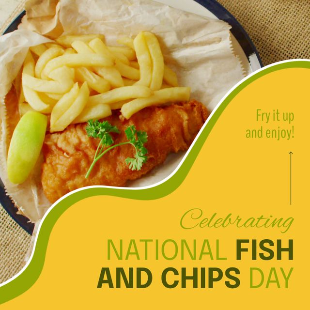 Celebrating National Fish and Chips Day Poster - Download Free Stock Templates Pikwizard.com