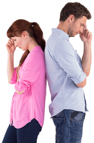 Transparent Irritated Couple Standing Back to Back - Download Free Stock Videos Pikwizard.com
