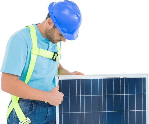 construction worker installing transparent solar panel with helmet and harness - Download Free Stock Videos Pikwizard.com