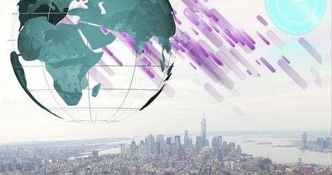 Global Connectivity Concept Overlaying Modern Cityscape - Download Free Stock Images Pikwizard.com