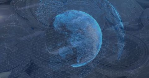 Digital Blue Globe Overlay on Coins for Global Finance Theme - Download Free Stock Images Pikwizard.com
