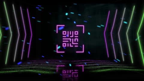 Dynamic QR Code Animation with Neon Effects