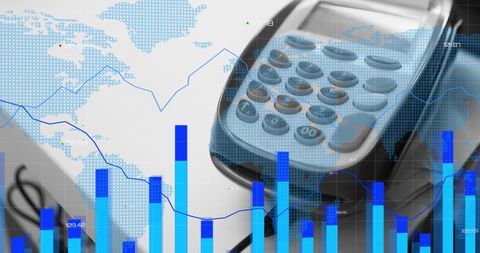 Global Financial Growth Concept with Payment Terminal