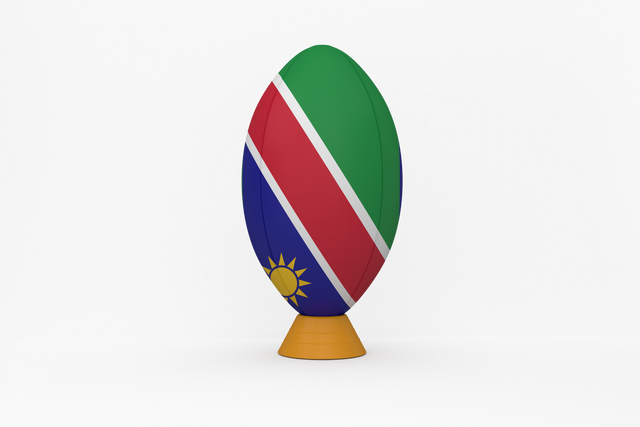 Transparent Rugby Ball with Namibia Flag on Elegant Stand - Download Free Stock Videos Pikwizard.com