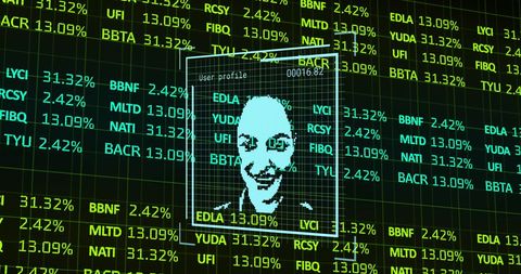 Digital Profiles Intersecting with Stock Market Dynamics - Download Free Stock Images Pikwizard.com