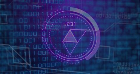 Futuristic Digital Interface with Binary Code and Geometric Shapes - Download Free Stock Images Pikwizard.com