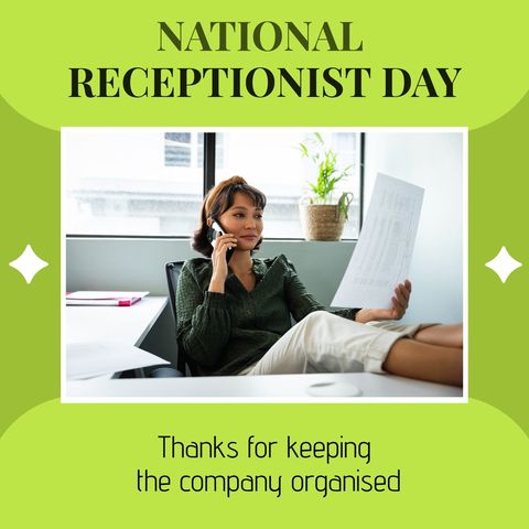 Celebrating National Receptionist Day with Professional Tribute - Download Free Stock Templates Pikwizard.com