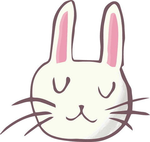 sleepy bunny face illustration on transparent background - Download Free Stock Videos Pikwizard.com