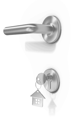 metallic doorknob with key in lock transparent background - Download Free Stock Videos Pikwizard.com