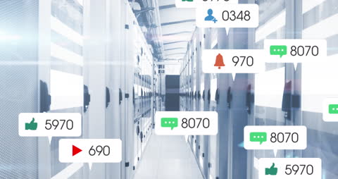 Digital Data Stream with Social Media Interactions in Server Room