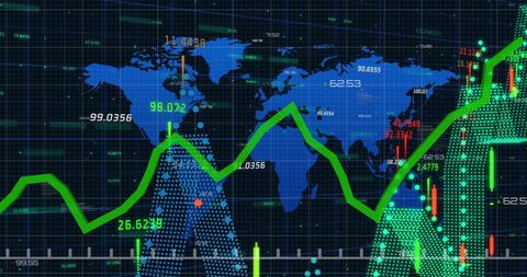 Financial Data Visualization on World Map with Graph Analytics - Download Free Stock Images Pikwizard.com