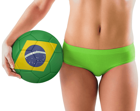 fit woman in green bikini holding brazil football - Download Free Stock Videos Pikwizard.com
