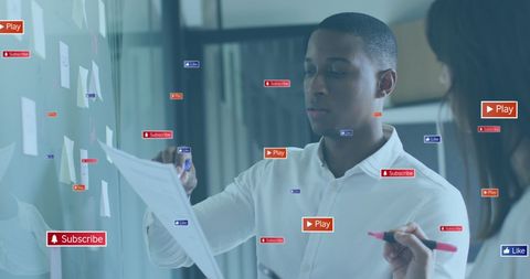 Diverse Team Analyzing Social Media Marketing Strategies