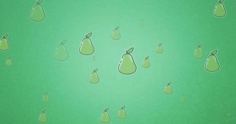 Seamless Pear Patterns on Green Background