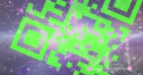 Colorful Glowing QR Code in Digital Galaxy Environment - Download Free Stock Images Pikwizard.com