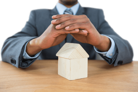 Businessman Protecting Transparent Wooden House Model With Hands - Download Free Stock Videos Pikwizard.com