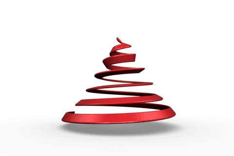 abstract red ribbon christmas tree with transparent background - Download Free Stock Videos Pikwizard.com