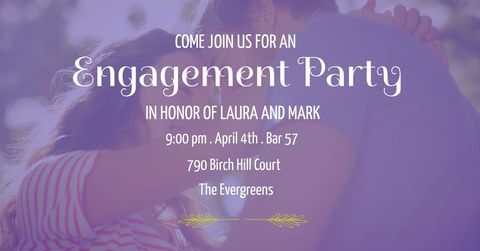 Engagement Party Invitation with Embracing Couple - Download Free Stock Templates Pikwizard.com