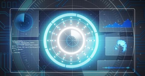 Advanced Digital Interface with Data Visualization and Global Focus - Download Free Stock Images Pikwizard.com