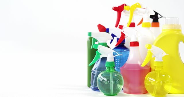 Colorful Cleaning Supply Bottles in Assorted Shapes and Sizes - Download Free Stock Images Pikwizard.com