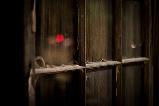 Vintage Wooden Window with Broken Glass and Evening Lights - Download Free Stock Images Pikwizard.com