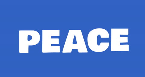 Peace Text on Blue Background Design Element