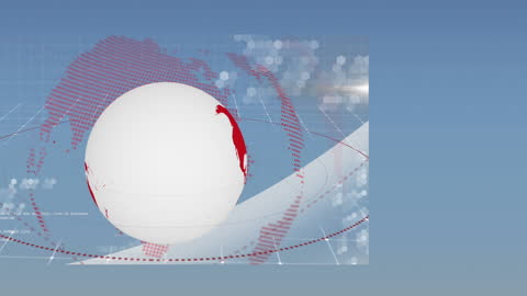 Digital Globe Interface with Data Processing Animation