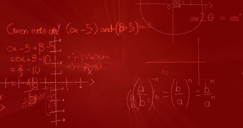 Mathematical Formulae on Red Background Symbolizing Data Processing - Download Free Stock Images Pikwizard.com