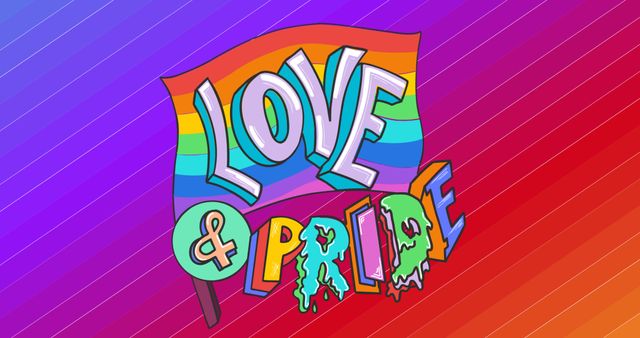 Love and Pride Flag on Vibrant Rainbow Gradient - Download Free Stock Images Pikwizard.com