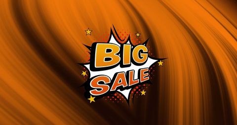 Big sale promotional graphic with orange background