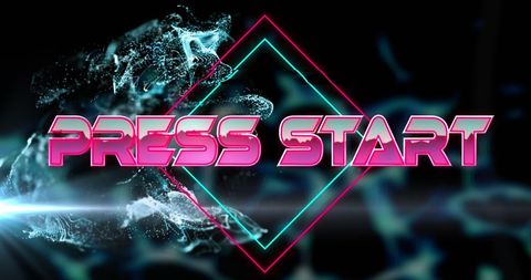 Press Start Text with Neon Lighting on Abstract Background - Download Free Stock Images Pikwizard.com