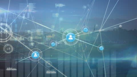 Digital Networking and Communication Concept with Connected Icons