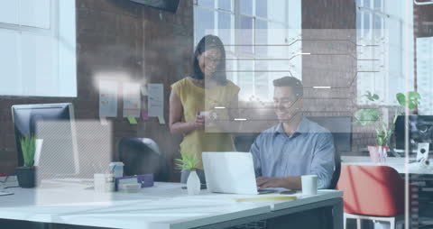 Collaborative Office Brainstorm with Data Overlay