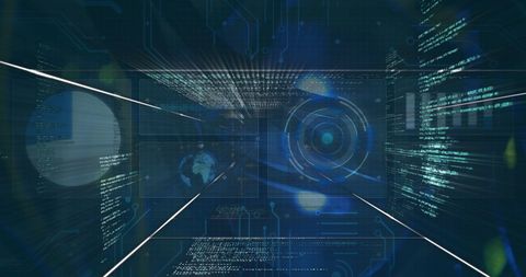 futuristic scope scanning data with global network concept - Download Free Stock Images Pikwizard.com