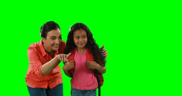 Teacher Encouraging Young Girl with Green Screen Background - Download Free Stock Images Pikwizard.com
