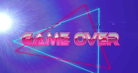 Retro Futuristic Game Over Animation with Neon Lights