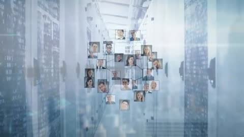 Digital Technology Network Connecting People in Tech Environment