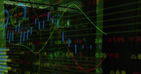 Abstract Digital Data Chart on Computer Server Background - Download Free Stock Images Pikwizard.com